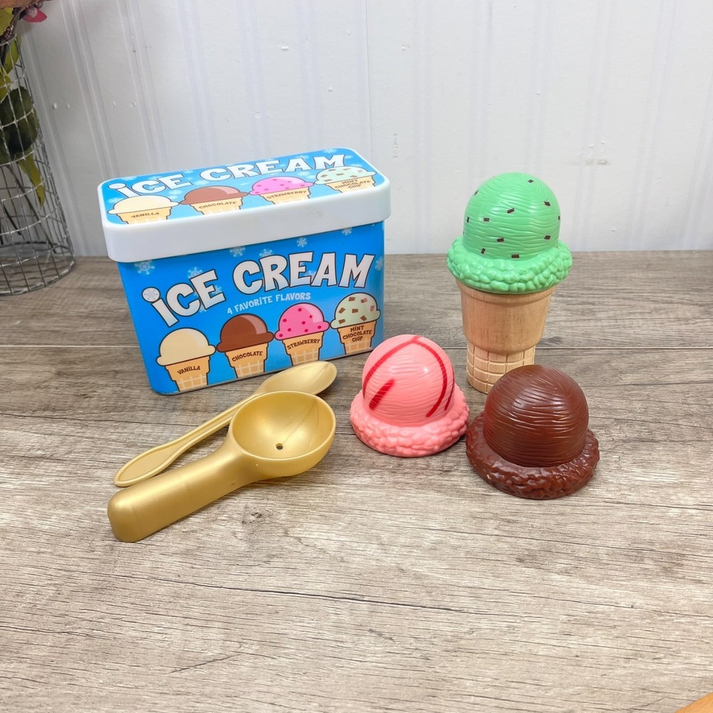 Melissa & Doug Stack And Serve Ice Cream Magnetic Wooden & Plastic Play Set